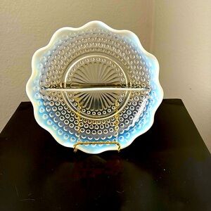 Vintage Anchor Hocking Moonstone Opalescent Divided Dish -Gently Used